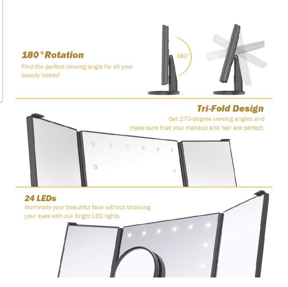 Lighted Makeup Mirror w/ LED Lighting - Picture 5 of 6